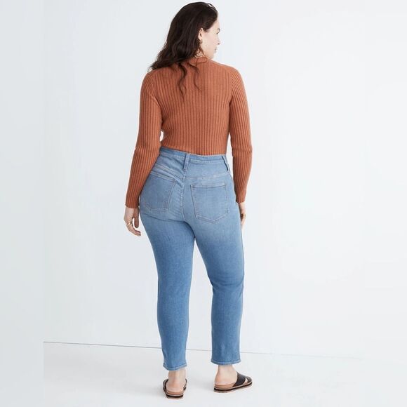 Madewell NWT Plus Stovepipe Jeans Size 28W High Rise in Euclid Wash - Picture 4 of 8